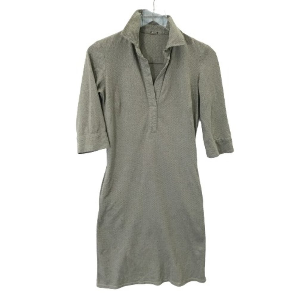 Monrow Shirt Dress Size XS Gray 3/4 Sleeve